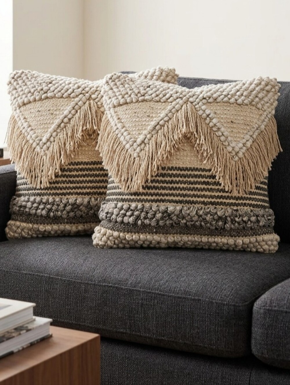 MERCHANT 41 Boho Textured Throw Pillow Covers - Set of 2